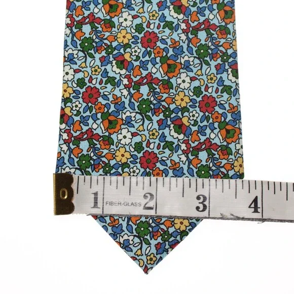 Drake's NWT Neck Tie in Blue / Multicolor Mini Floral Print 100% Silk
